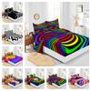 Four-Piece Mattress Set 3D Graphic Pattern 3D Digital Printing Kit Mattress Protective Cover