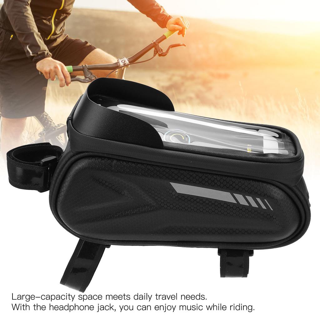 Bike Phone Front Frame Bag Waterproof Reflective Phone Mount Top Tube Bag Pouch