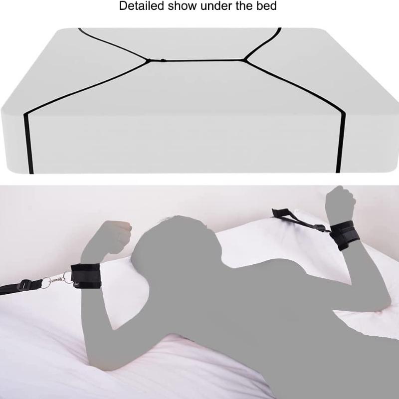 Sex Binding Love Bondage Suit with Handcuffs Ankle Cuffs Eye Mask Whip Erotic Adult Game Sex Toys for Couples Woman Sexy