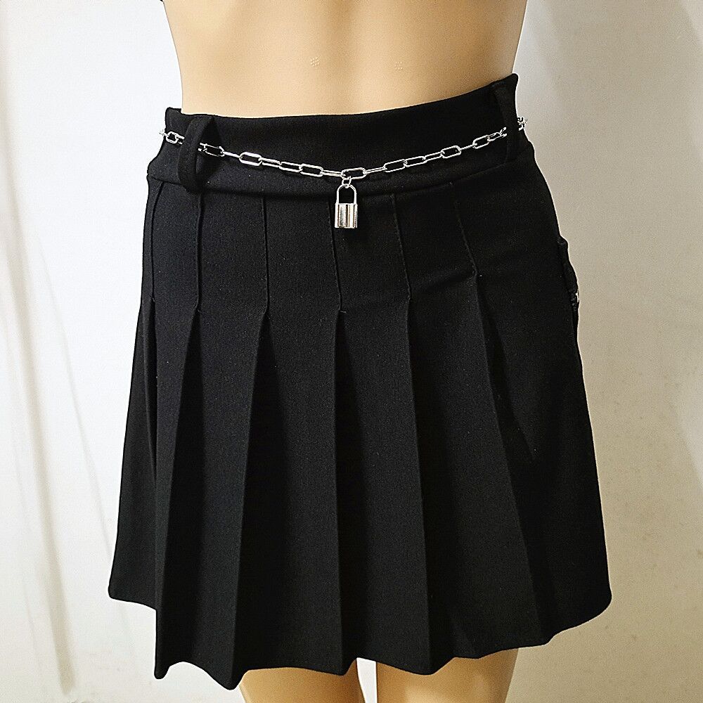 Punk Vintage Metal Lock Waist Chain Female, Adjustable Spice Girl Body Chain Pant Chain