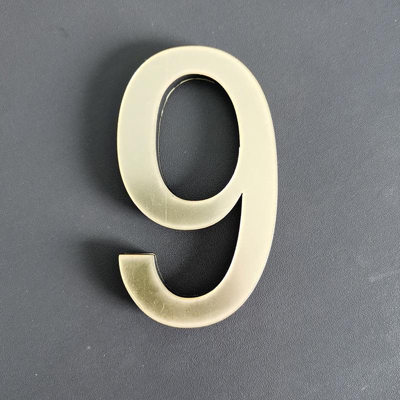 

20cm 3D Acrylic Arabic Numerals 0-9, Customizable Door Office Room Number Sign, Gold Black Silver Wall Sticker Silver-20cm