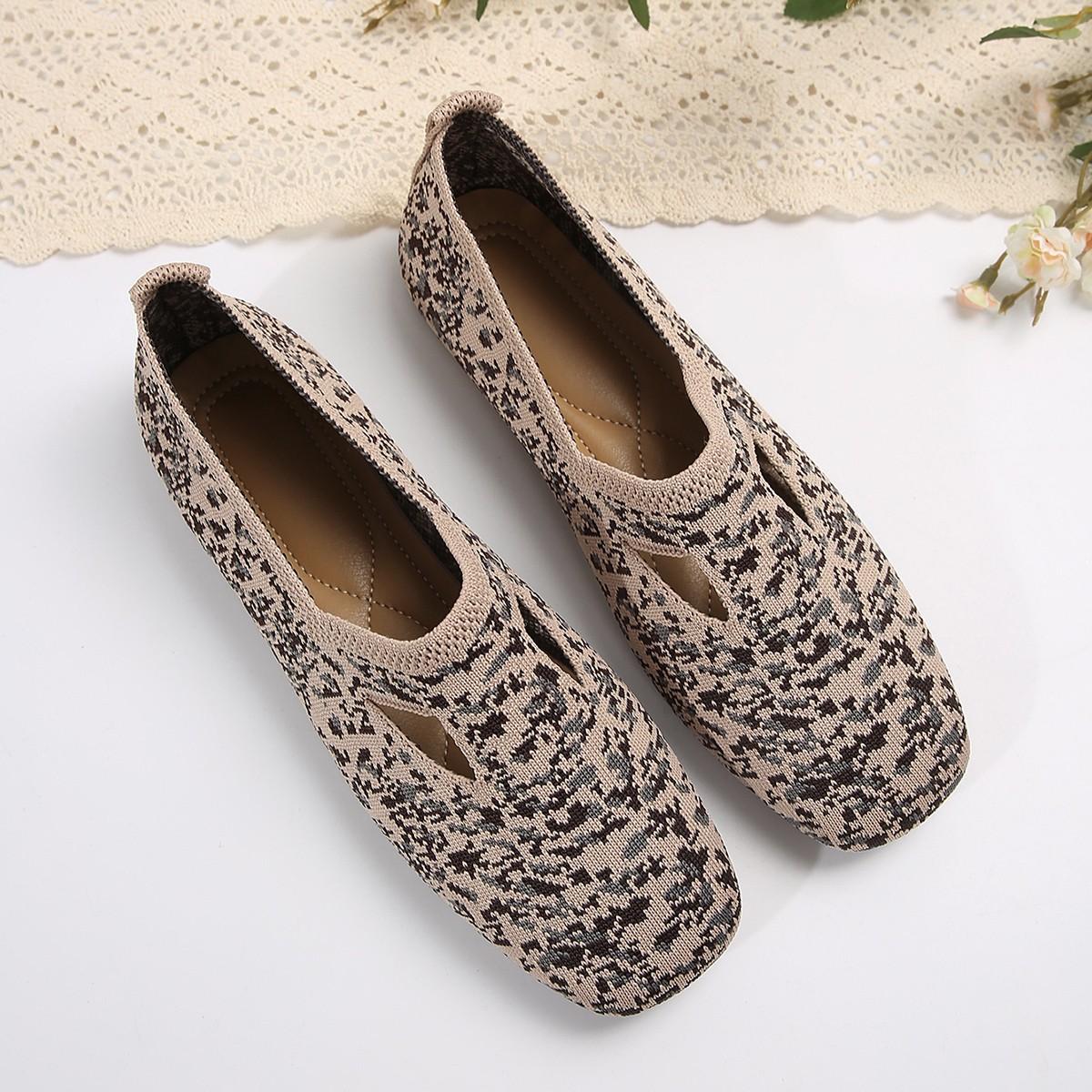 

одиночные туфли из мухи женские весенние, летние и осенние дышащие женские туфли из мухи тканевые туфли с одной педалью модные одиночные туфли цельные 43