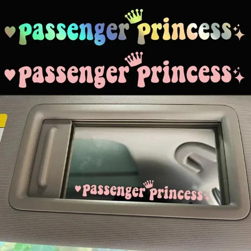 1PC Creative Passenger Princess Mirror Crown Car Decal Cute Car Vinyl Funny Art Sticker Decal Decor Car Interior
