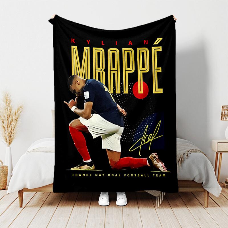 1pc Blanket - Kylian Mbappé Print Design, Lightweight Blanket for Sofa, Bed- Soft &Warm, Gift for All Seasons