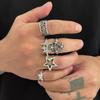 5Pcs/Set Fashion Creative Personalized Stars Open Rings For Men Goth Adjustable Knuckle Ring Jewelry