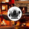 Fireplace Fan Three-headed Fireplace Fan Home Heating Aluminum Alloy Black Color Compact Size Efficient Heat Distribution