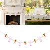 Safe User Friendly Materials Easter Rabbit Hanging Garlands with Wood Beads Nonwoven Fabric for Family and Pet Safe Space