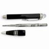 Excellent MONTBLANC Ballpoint Pen Starwalker White Star Twist Type Black Resin Used