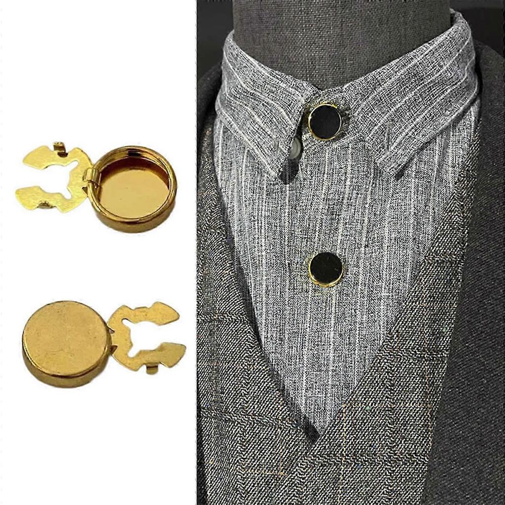 10pcs Fashion Brass Round Cufflinks Button Covers Round Cuff Links Brass Imitation Cuff Links for Unisex Photo Shoots large