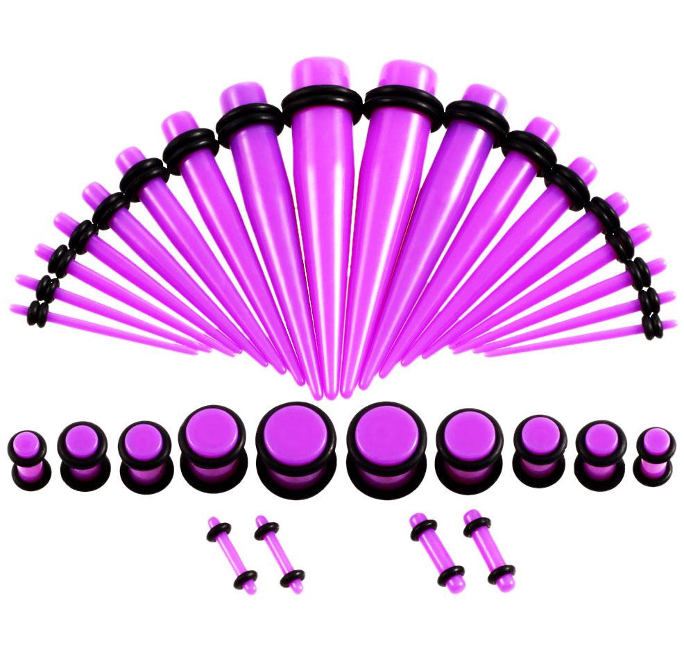 36-Piece Acrylic Pointed Cone Piercing Jewelry Set (1.6mm-10mm)