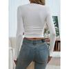 Autumn and Winter Y2K Tops Women's Temperament Slim Solid Colour Round Neck Long Sleeve T-shirt