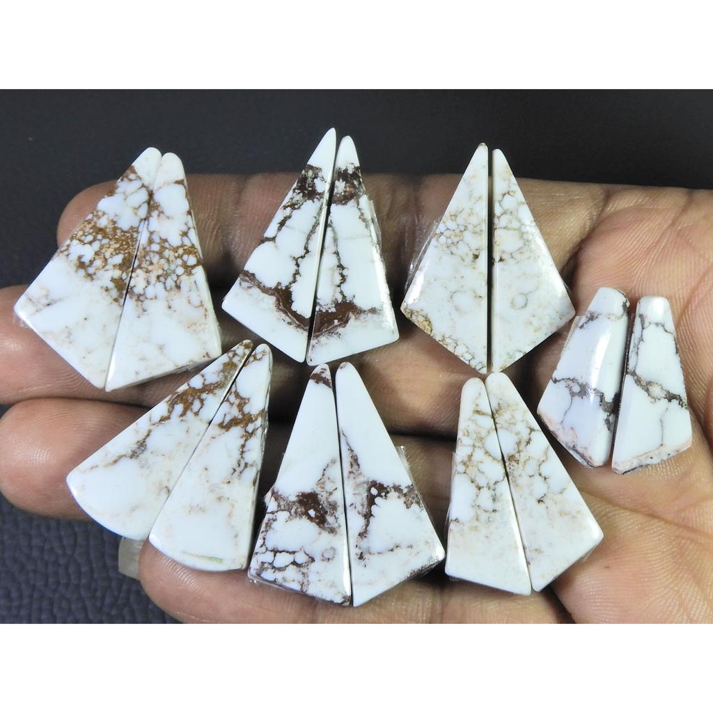 187Cts. Natural Wild horse Jasper Fancy Cabochon Loose Gemstone 7Pair Lot C-1460