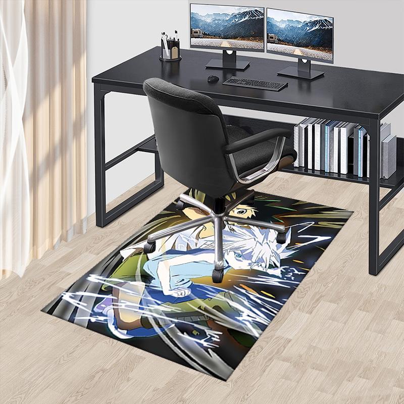 

1pc Hunter x Hunter Killua and Gon Anime Chair Mat - Office Desk Pad with Cartoon Design, Non-Slip Rug for Home Decor, Suitable for All Seasons.U066 60cm by 90cm