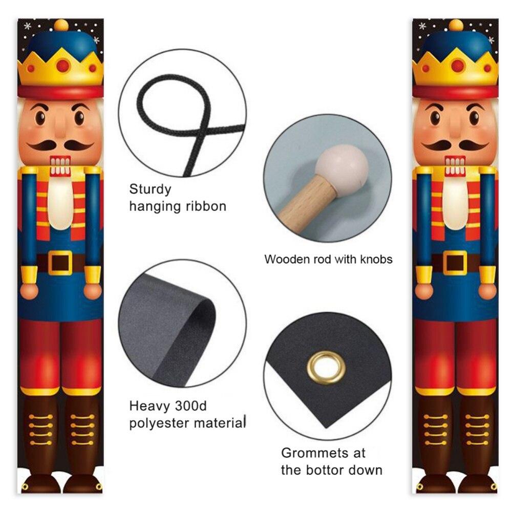 Christmas Nutcracker Banner Christmas Porch Sign Decorations Outdoor Indoor Nutcracker Soldier Christmas Porch Signs Decor
