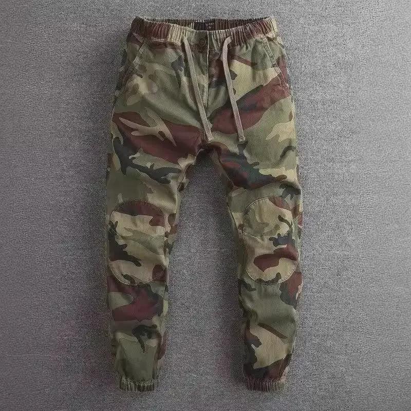 Men's American Retro Slim-Fit Camouflage Overalls with Three-Dimensional Tailoring