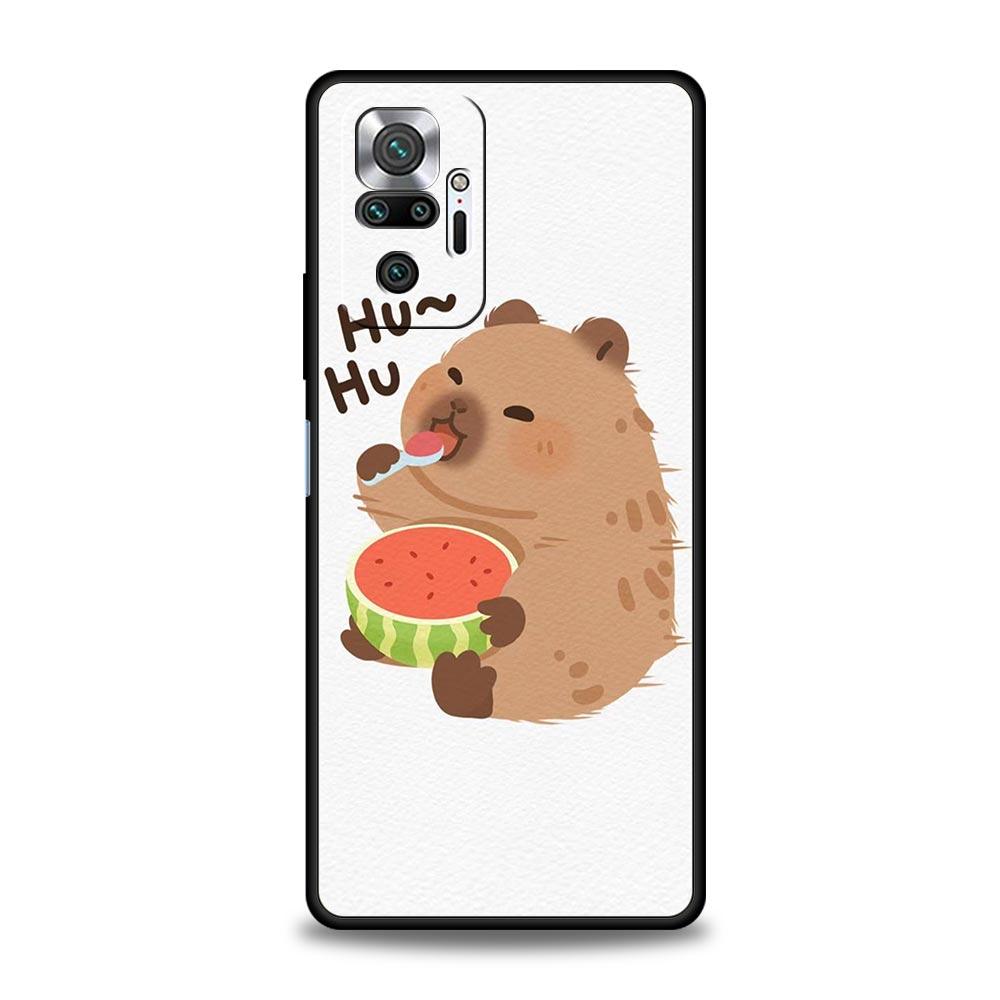 

Cartoon Capybara Phone Case For Xiaomi Redmi Note 14 13 5G 10 11 12 Pro Plus 4G 14C 13C 12C 10C Black Cover Redmi 13C