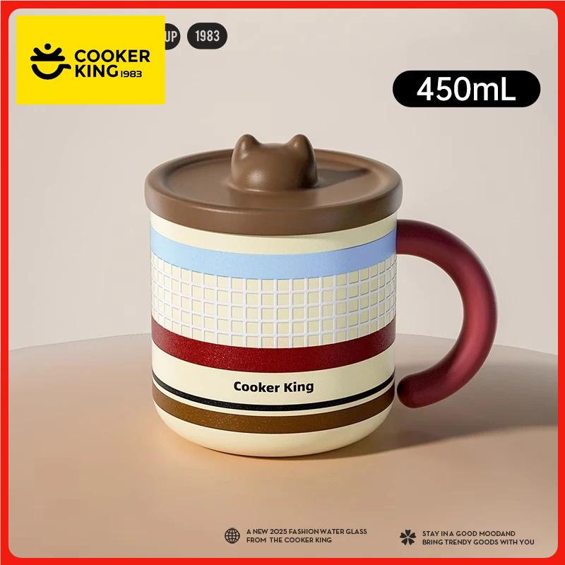 COOKER KinG Coffee Cup 316 Stainless Steel Thermos Mug Children Insulated Cup with Scale Line Office Water Cup Tea Making Home