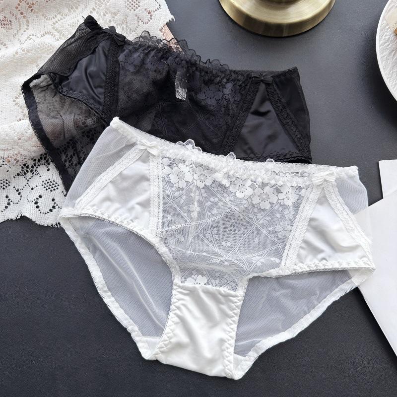 Ladies Spring Summer Mesh Lace Sexy and Cute Jacquard Panties