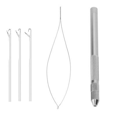 Haarverlängerungswerkzeuge Legierung Einfädler Zughaken Schleife für Professionelles Haarstyling Zubehör