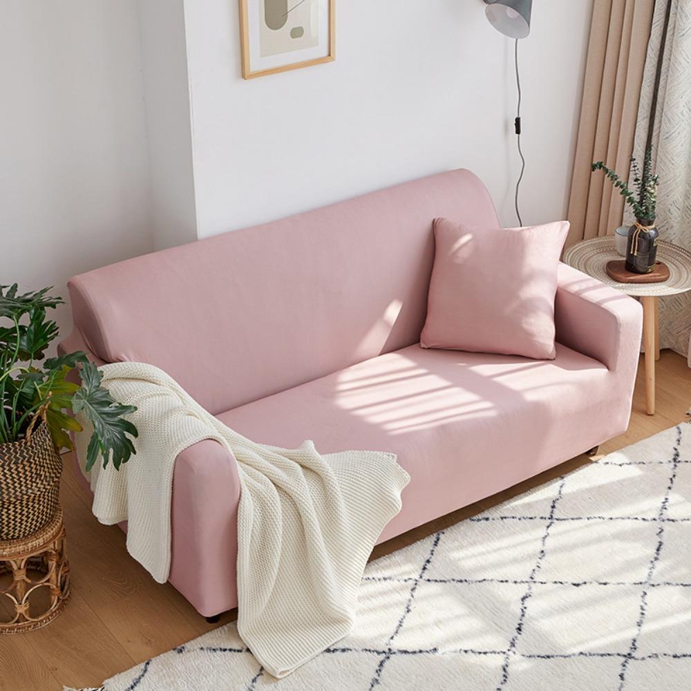 Stretch Elastic Sofa Cover Full Coverage Slipcovers Pure Color Cushion Protector for All Seasons Universal Fit