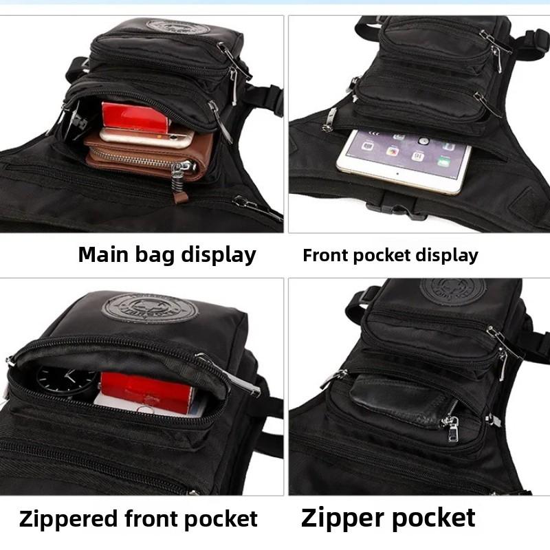 Men's Tactical Leg Bag Waterproof Multi-Pocket Drop Leg Pouch Outdoor Cycling Hiking Fishing Thigh Pack with Adjustable Straps