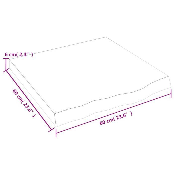 VidaXL Comptoir de salle de bain marron clair 60x60x6 cm bois traité 3156112