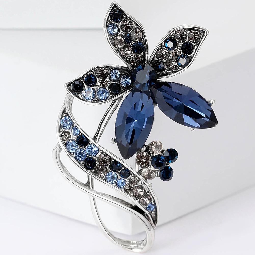 Womens Crystal Flower Brooch Pin Rhinestone Brooches Wedding Jewelry Lapel Gifts