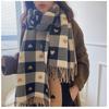 Love plaid double-sided thickened warm imitation cashmere scarf women's autumn and winter office air conditioner shawl scarf