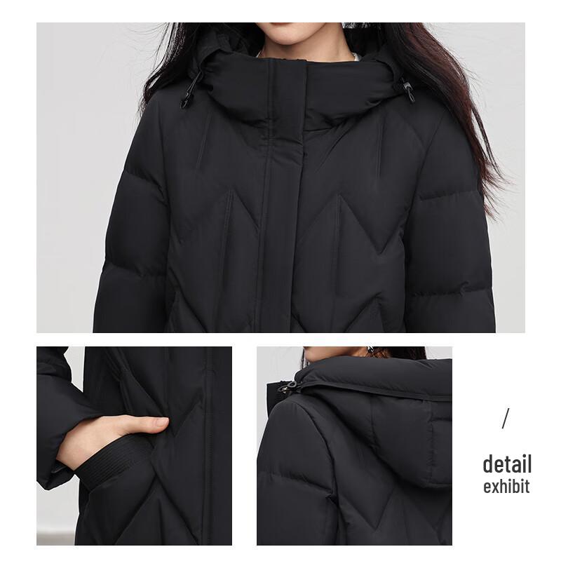 Yalu EW Women's Winter Hooded Wave Texture Short Down Jacket YYXFF86912
