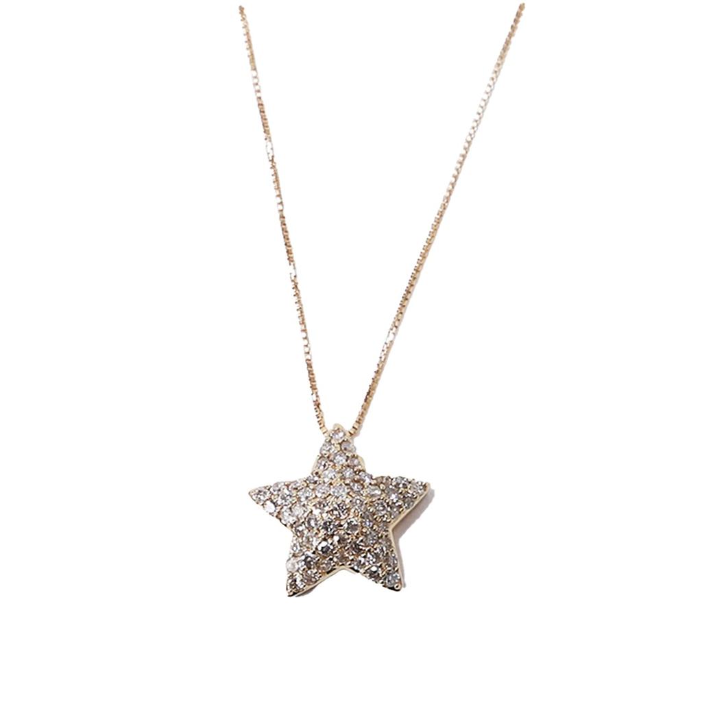 Atelier Rametto Star Diamond Pendant Diamond Pendant Necklace Carat 18K Box Cute Ribbon Yellow & 0.5 (18K Gold, 0.5)