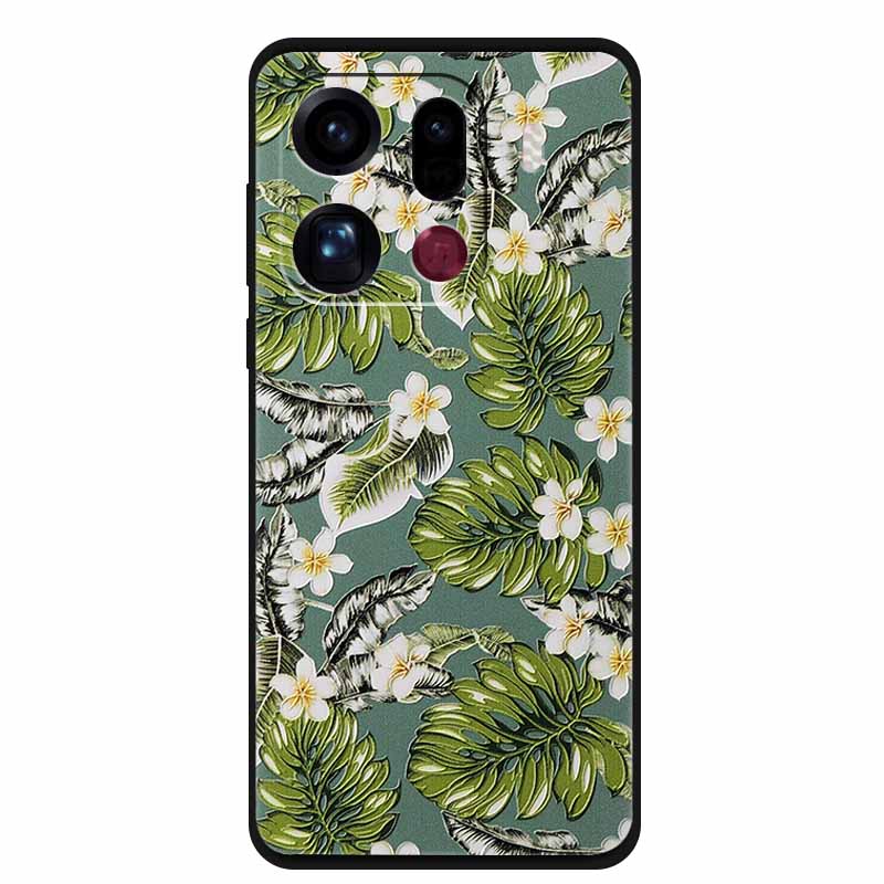 3D Flowers Case For Oppo Find X9 Pro 5G Case Emboss Relief Floral Black Silicone Soft Back Cover For Oppo Find X9 Pro Case Funda