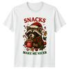 Snacks Make Me Nicer Raccoon Christmas Holidays Unisexs TShirt Unisexs Graphic Tee