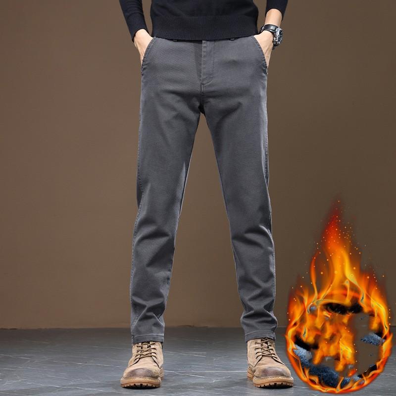 

Мужские зимние флисовые повседневные брюки, молодежные приталенные прямые теплые брюки, утолщенные термострейчевые мужские вещи 26