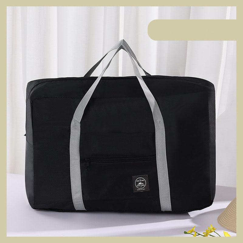 

Foldable Travel Duffel Bag, Large Capacity Lightweight Tote Bag, Waterproof Weekender Overnight Bag for Gym & Trip чёрный