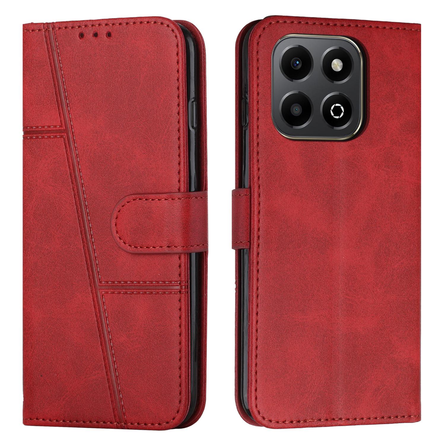 

Для Honor X6b 4G/X6a 4G Чохол Шкіряна Підставка Захисна Накладка для Телефону Red