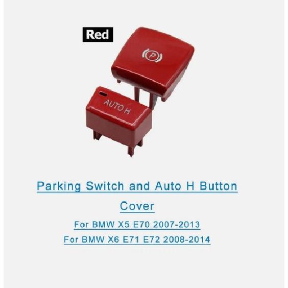 For BMW X5 E70 X6 E71 E72 Parking Brake Switch and Auto H Button Cover Red