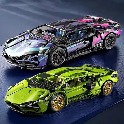 Neu 1280Pcs Technische Bausteine Racing Auto Modell Fernbedienung Elektrische RC Auto Version Optional Bau Spielzeug Für Jungen