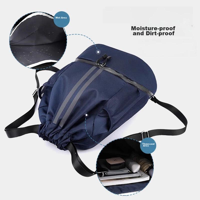 SCOGOLF Sport Bag, Wet-Dry Separation, Swimming Bag, Training Backpack, Fitness Bag, Black, Size L