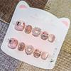 Kid's Cat Eye Nail Art: Handmade Pearl Heart False Nails for Ages 3-12