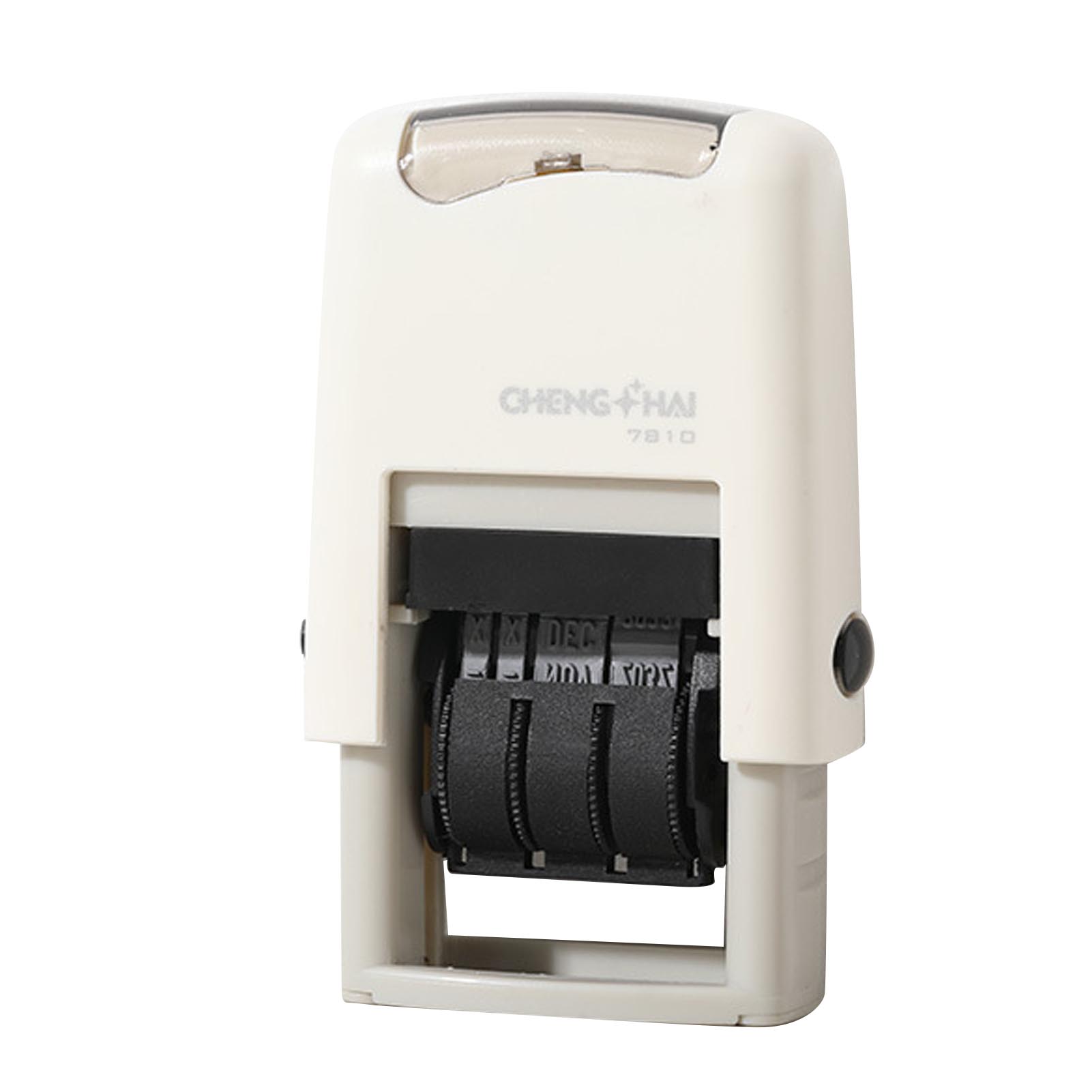 

Самозаполняющий датер 25x2,8 мм Английская дата Четкий отпечаток Быстросохнущий Регулируемый Самозаполняющий штамп Английский датер белый