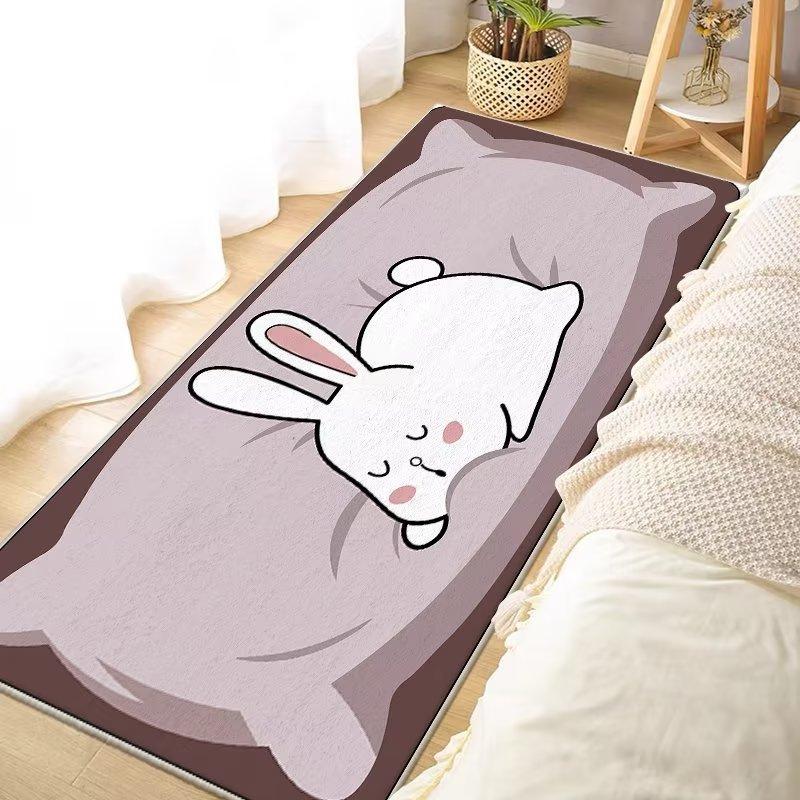 Cartoon Corgi Läuferteppich Niedliches Hundemuster Rutschfester Teppich Tiere Thema Nachttisch Bodenmatte Haus Innenbereich Eingang Rutschfeste Matte