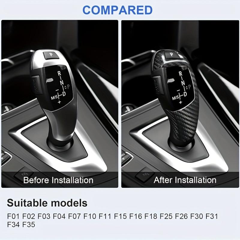 Skydd för växelspaksknopp i kolfiber för BMW F01-F04 F07 F10 F11 F15 F16 F18 F25 F26 F30 F31 F34 F35 (2009-2020)