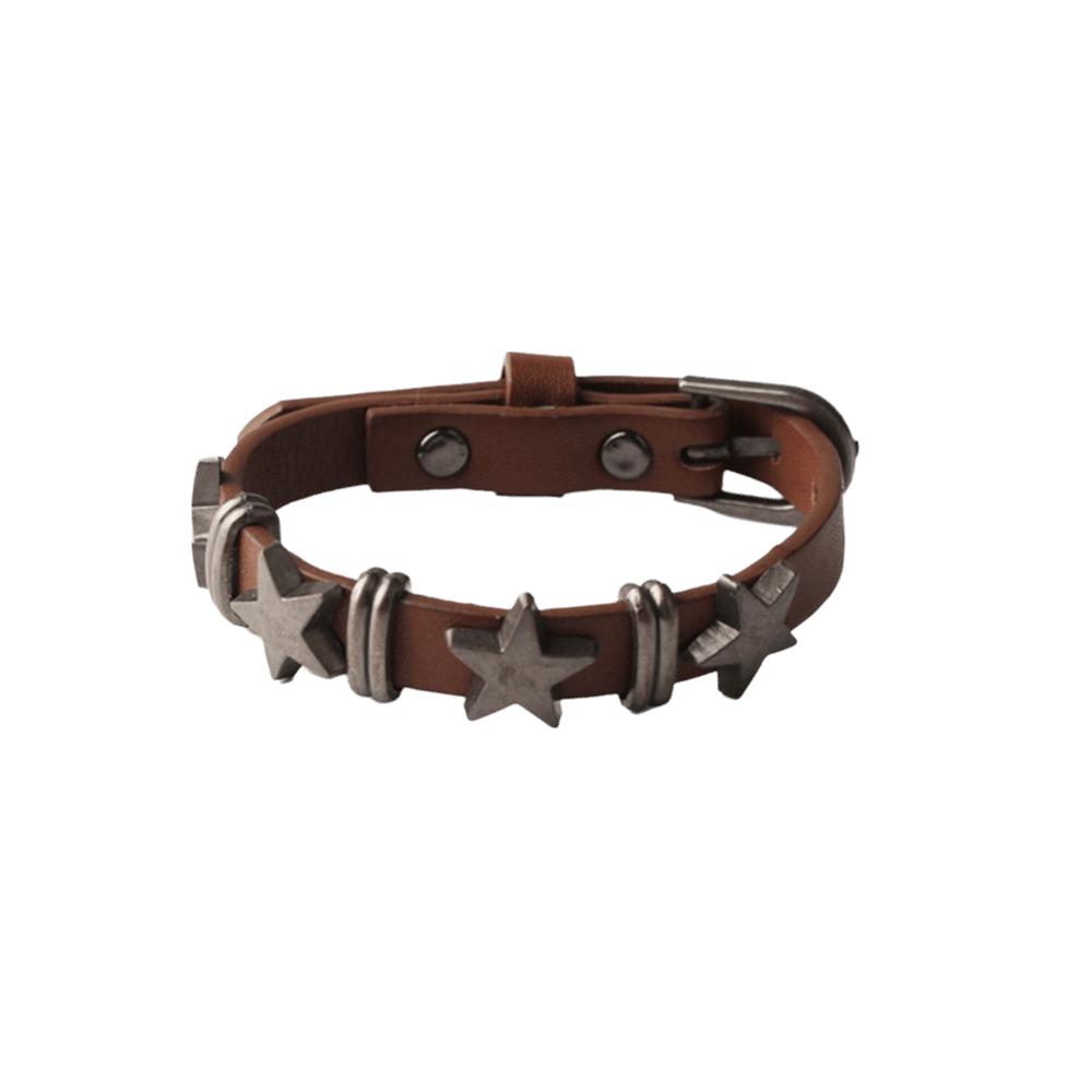 PU Leather Skull Bracelet Star Rivet Bracelet Goth Vintage Chain Bracelet Women Men