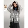 Damen Kapuzen-Fair Isle Strickjacke