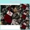 Elegant Red Knit Christmas Stockings Featuring Embroidered Designs Ideal For Christmas Tree Decor