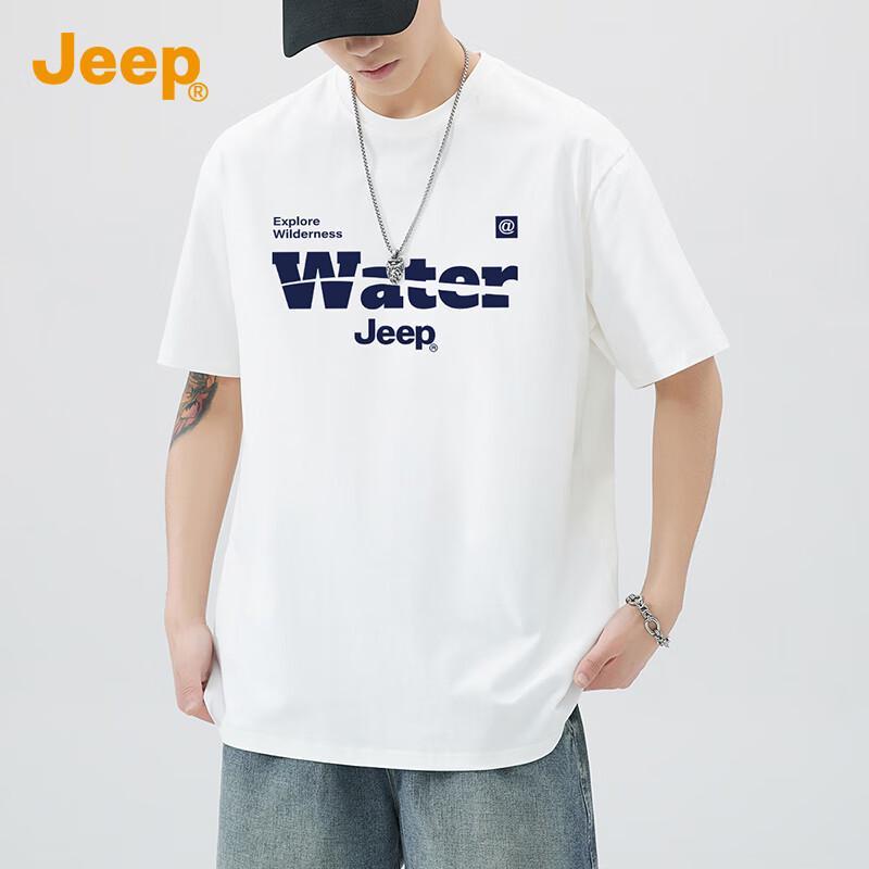 JEEP Men s 260G Heavy Cotton Round Neck Drop Shoulder T-Shirt 2XL