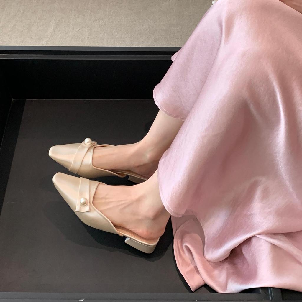 Fashion Shoes Low Hoof Heels PU Fabric Rubber Rome Low Shoes Rome Fabric PU Rubber Hoof