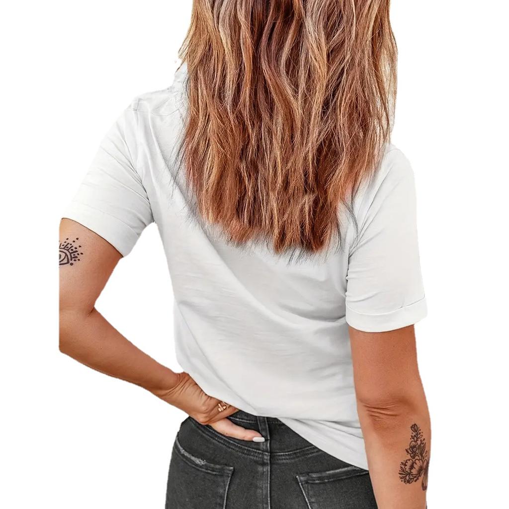 ZIMOXUAN T-Shirt mit Jesus-Buchstaben-Aufdruck, kurzärmliges, lässiges Oberteil mit Rundhalsausschnitt für Frühling und Sommer