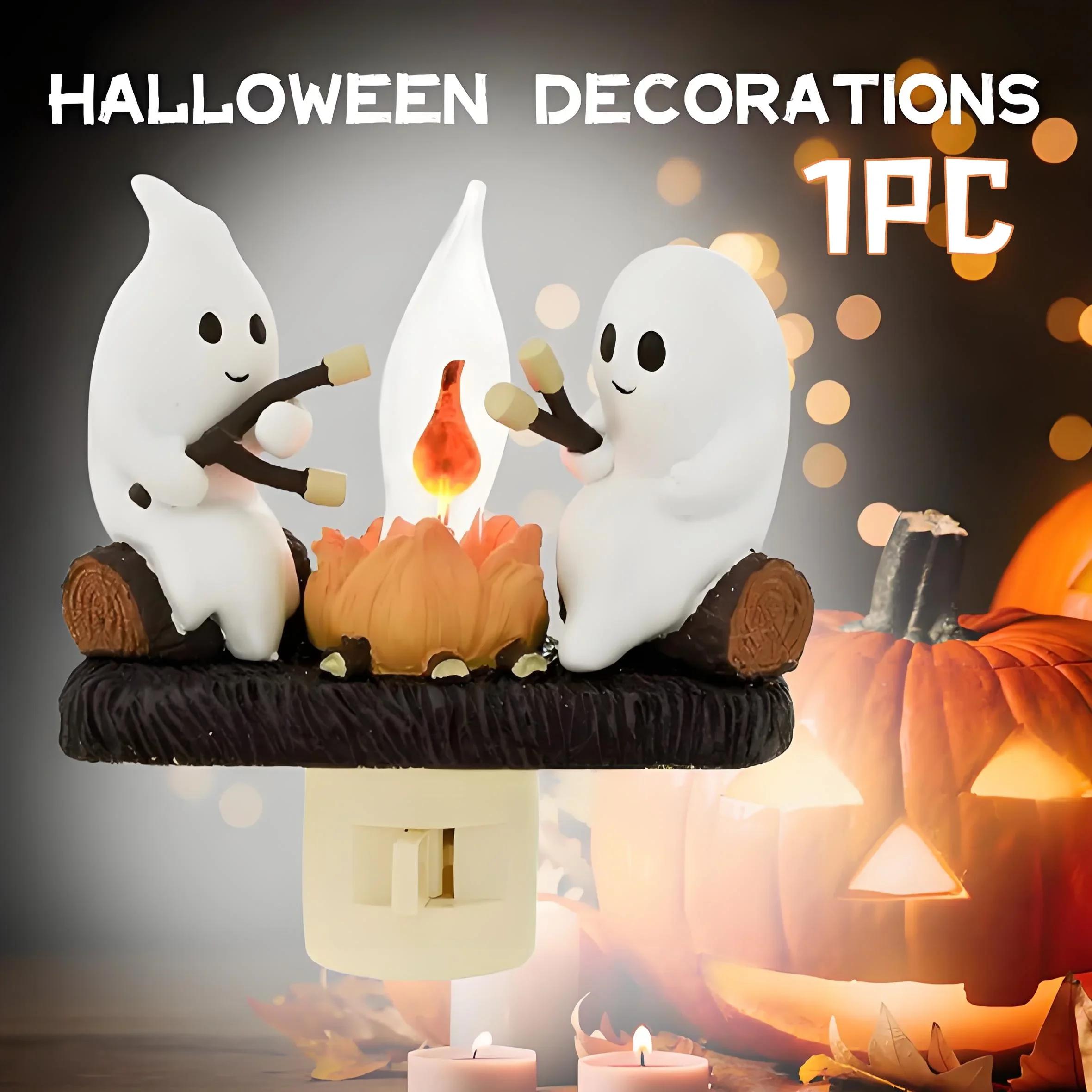 

2025 Призрачный костер мерцающий ночник Хэллоуин 3D светодиодный костер ночник подарки украшения для дома для семьи друзей