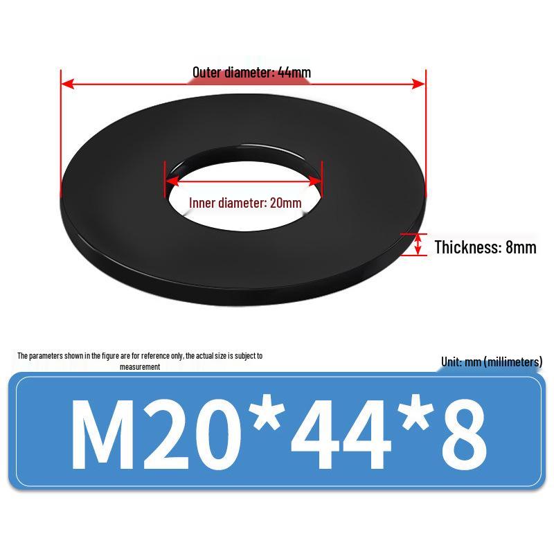 8.8 Grade Black Hardened High-Strength Oversized Flat Metal Spacer Washer (M2-M8)